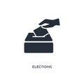 Elections icon. simple element illustration. isolated trendy filled elections icon on white background. can be used for web,