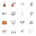 Elections icons set flat line Royalty Free Stock Photo