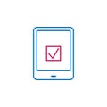 Elections, online election outline colored icon. Can be used for web, logo, mobile app, UI, UX