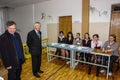 Elections for schoolchildren in the village of Kaluga region of Russia.