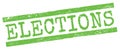 ELECTIONS text on green lines stamp sign