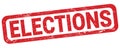 ELECTIONS text written on red rectangle stamp