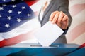 elections in the US - voting ballot and American flag