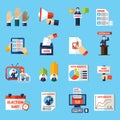 Elections And Voting Flat Icons Set