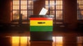 Elections in Zimbabwe. Ballot box with the ballot paper. The concept of election in Africa. Generative AI