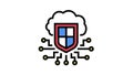 electonic cloud protection color icon animation