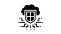 electonic cloud protection glyph icon animation