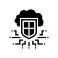 electonic cloud protection glyph icon vector illustration Royalty Free Stock Photo