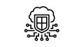 electonic cloud protection line icon animation