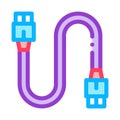 electonic cord computer detail color icon vector illustration