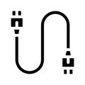 electonic cord computer detail icon vector glyph illustration