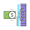 electonic money color icon vector flat illustration