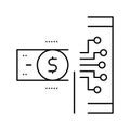 electonic money line icon vector black illustration