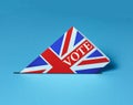 Electoral Bulletin with British flag Falls Into Urn. Elections Vote Freedom Democracy Independence Referendum Concept Royalty Free Stock Photo