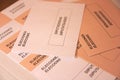 Electoral envelopes for the gouvernement of Canary Islands Royalty Free Stock Photo