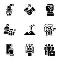 Electoral meeting icon set, simple style Royalty Free Stock Photo