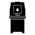 Electoral voting machine Electronic EVM Election equipment VVPAT icon black color vector illustration flat style image Royalty Free Stock Photo