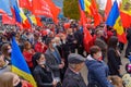 The electorate and supporters of a political party on the streets of the city. October 17, 2021 Balti Moldova