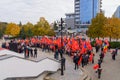 The electorate and supporters of a political party on the streets of the city. October 17, 2021 Balti Moldova