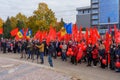 The electorate and supporters of a political party on the streets of the city. October 17, 2021 Balti Moldova