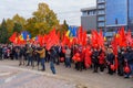 The electorate and supporters of a political party on the streets of the city. October 17, 2021 Balti Moldova