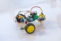 Electornic car robot kit module made from micro controller open source circuit hardware for kid education future