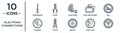 electrian.connections linear icon set. includes thin line screwdriver, solar panel, full, cutter, audio jack,  , charger icons for Royalty Free Stock Photo