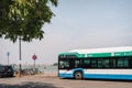 Electric ACTV public transport bus on Lido Island, Venice, Italy