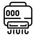 Electric air blower icon outline vector. Warm airflow dispenser machine