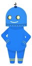 Electric alien character, Funny smiling robot mascot Royalty Free Stock Photo