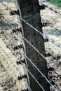 Electric barbed wires of German nazi concentration and extermination camp Royalty Free Stock Photo