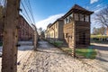 Electric barbed wires of the German nazi concentration and extermination camp world heritage Auschwitz Birkenau, Poland Royalty Free Stock Photo