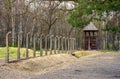 Electric barbed wires of the German nazi concentration and extermination camp world heritage Auschwitz Birkenau, Poland Royalty Free Stock Photo