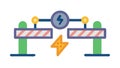 Electric Barrier Gate, Restricted Access Security Zone Vector, vector design Generative AI Royalty Free Stock Photo