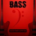 Electric bass guitar vector illustrations