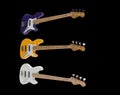 Electric Bass Guitars Set 02