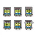 Electric battery charge cartoon character with various angry expressions