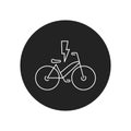 Electric bicycle black glyph icon. City transport rental. Pictogram for web, mobile app, promo. UI UX design element. Royalty Free Stock Photo