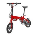 Red Electric bicycle cartoon isolated on Transparent background