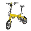 Yellow Electric bicycle cartoon isolated on Transparent background