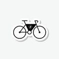 Electric bike, electro bicycle sticker isolated on gray background Royalty Free Stock Photo