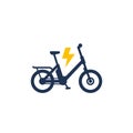 Electric bike icon, electro bicycle or ebike