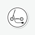 Electric Bike Sticker Icon Logo isolated on gray background Royalty Free Stock Photo