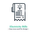 Electric bill icon concept