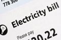 Electric Bill Statement Royalty Free Stock Photo