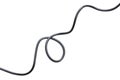 electric black wire cable curled shaped isolate on white background