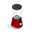 Electric blender. Kitchen appliance, equipment on white. Flat 3d vector isometric illustration.