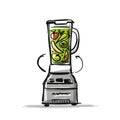 Electric blender. Kitchen appliance, sketch for your design