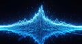 Electric Blue Data Waves: Abstract Visualization of Information Flow on Dark Background Royalty Free Stock Photo