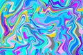 Electric blue digital marbling. Abstract marbled backdrop. Holographic abstract pattern.